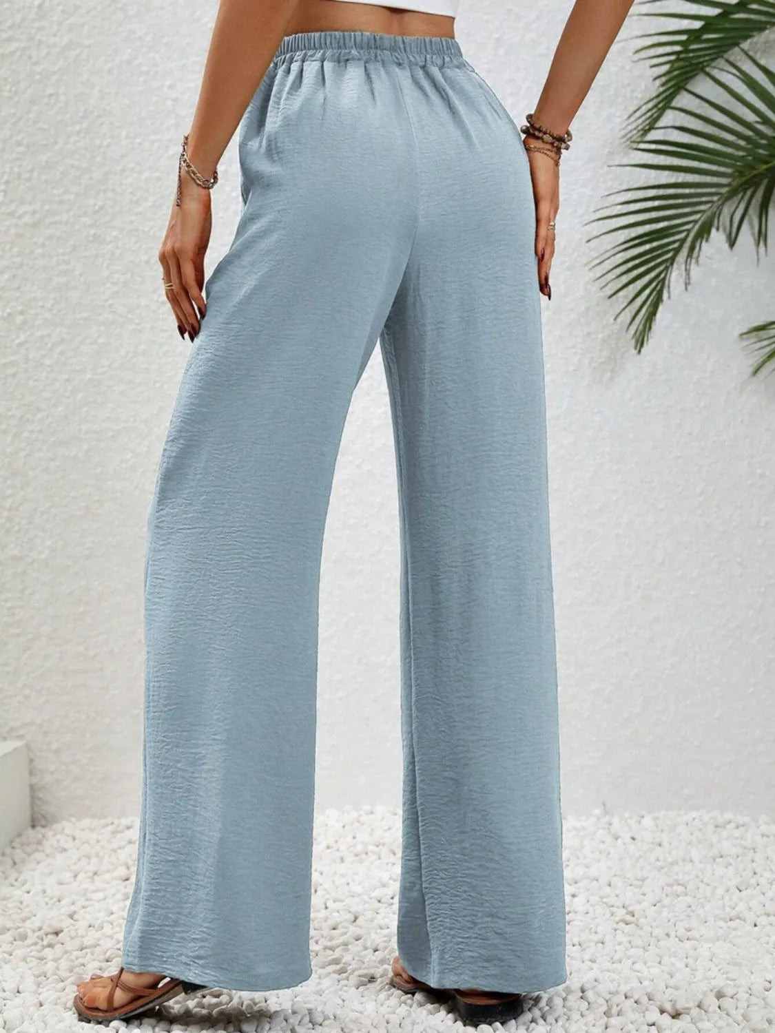 Wide Leg Drawstring Pants - Wellen Fashion