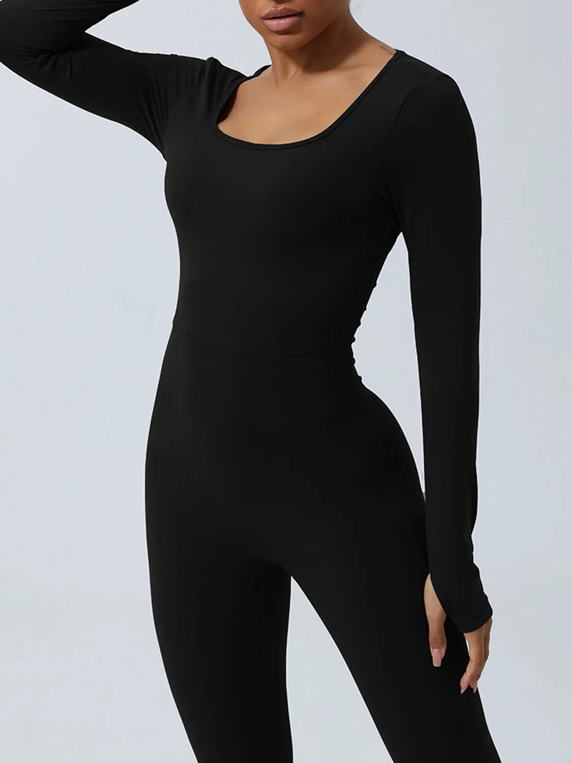 Twisted Backless Long Sleeve Jumpsuit - Wellen Fashion