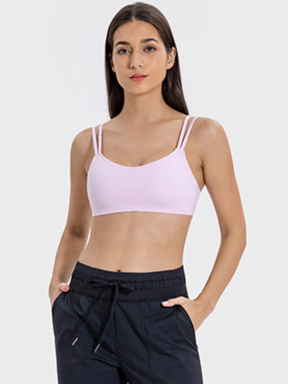 Millennia Scoop Neck Double Strap Active Cami - Wellen Fashion