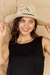 Fame Fight Through It Lace Detail Straw Braided Fashion Sun Hat - Wellen Fashion