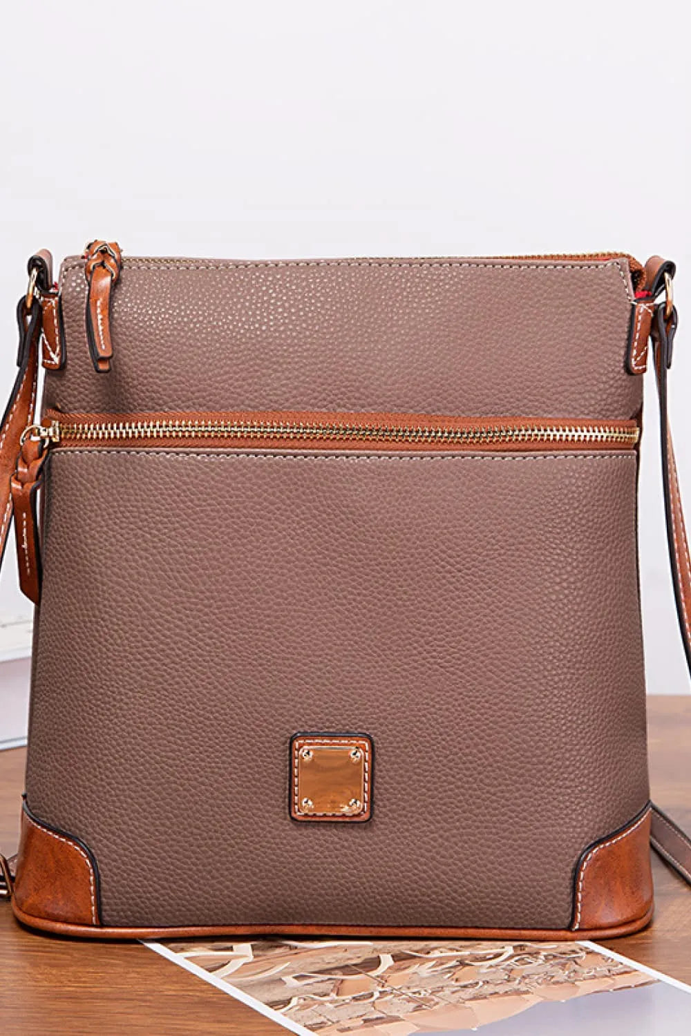 PU Leather Crossbody Bag - Wellen Fashion