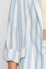 Love Tree Linen Woven Striped Blazer - Wellen Fashion