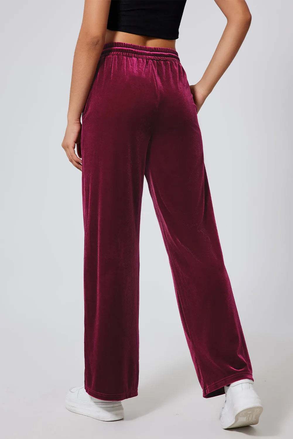 Drawstring Wide Leg Active Pants - Wellen Fashion