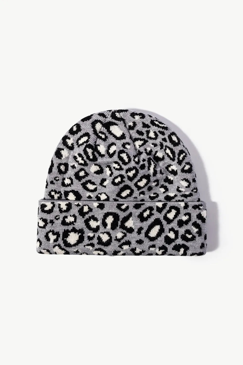 Leopard Pattern Cuffed Beanie - Wellen Fashion