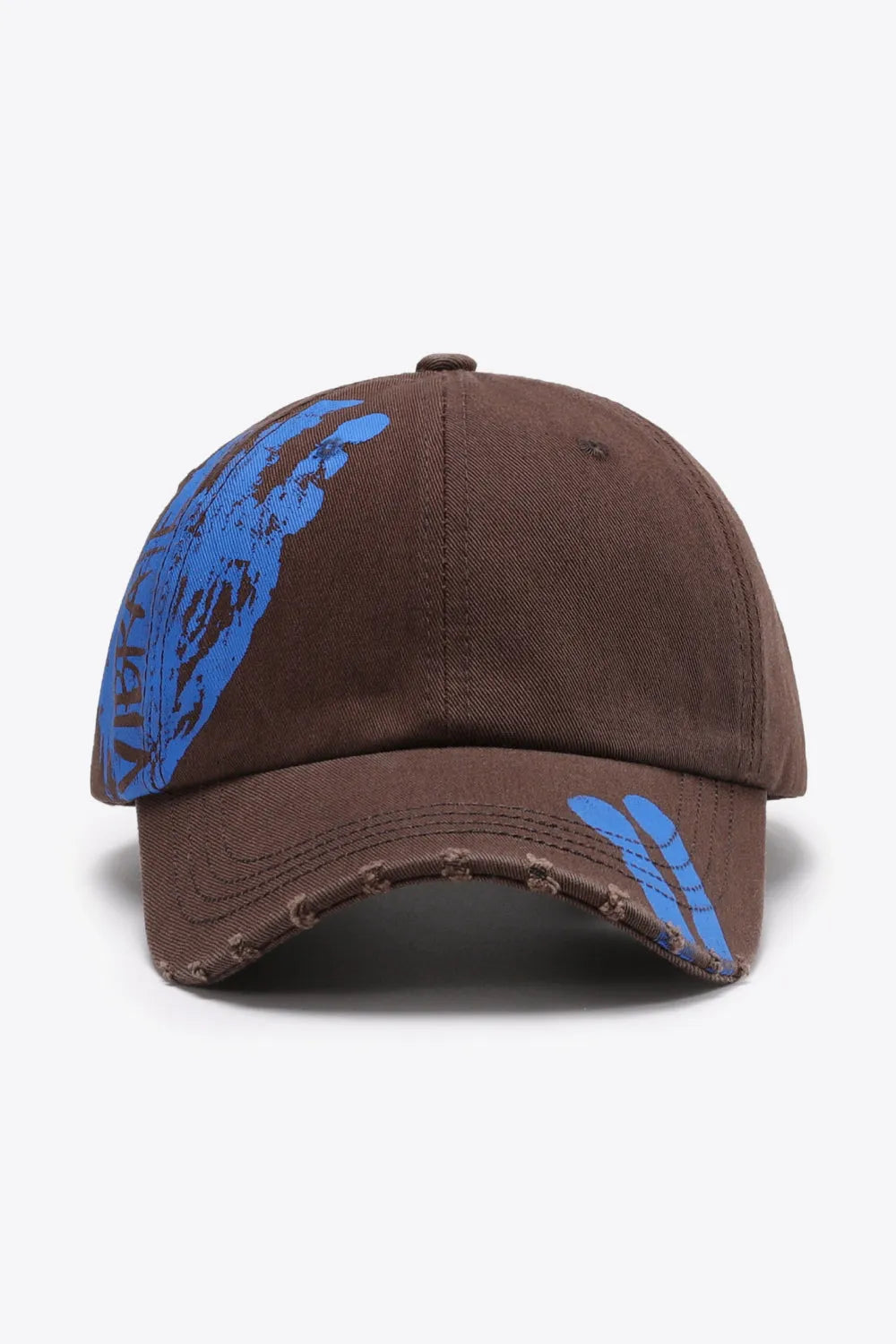 VIBRA Graphic Distressed Adjustable Baseball Cap - Wellen Fashion