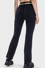 Millennia Tied Mid-Rise Waist Active Pants - Wellen Fashion