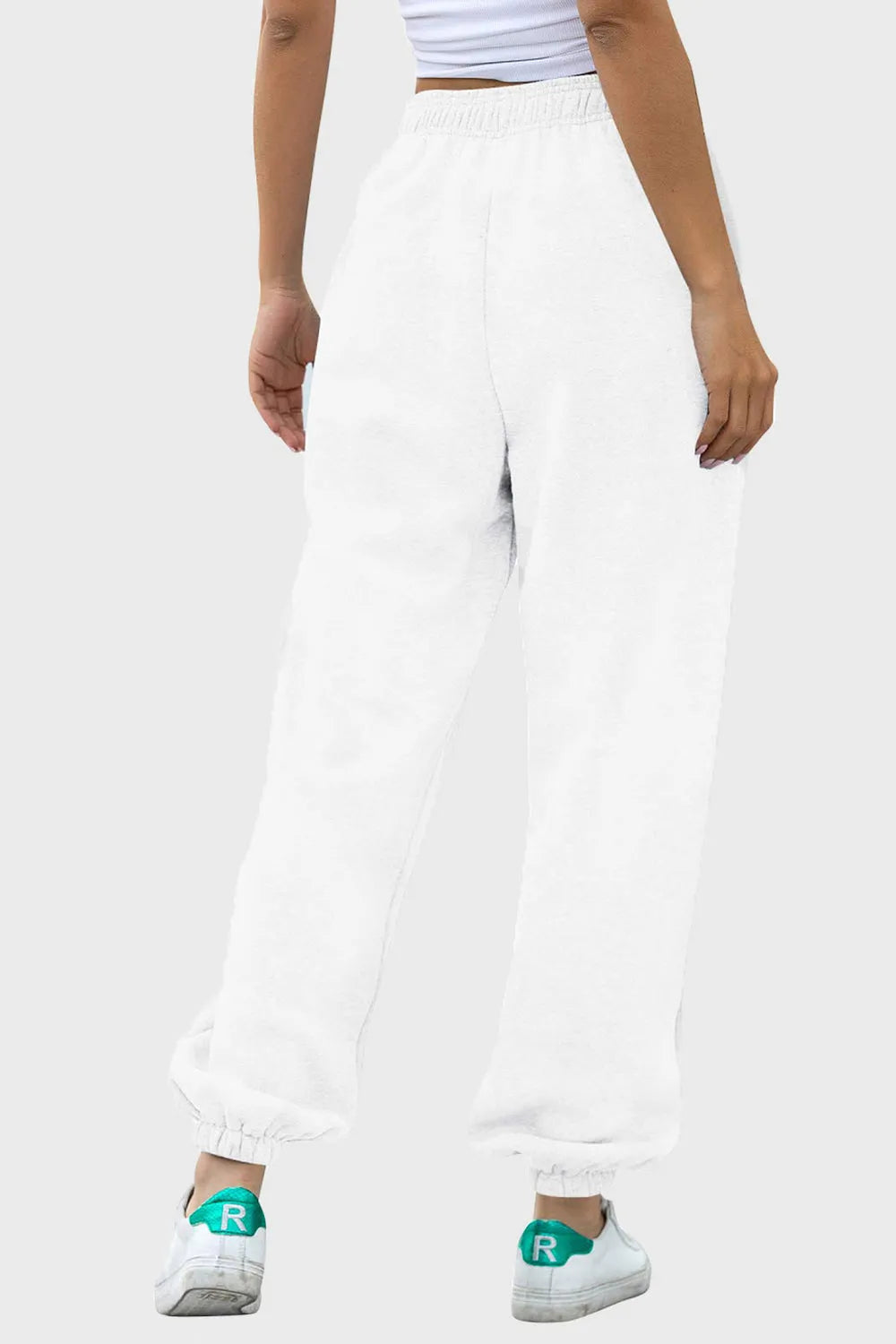 Elastic Waist Joggers with Pockets - Wellen Fashion