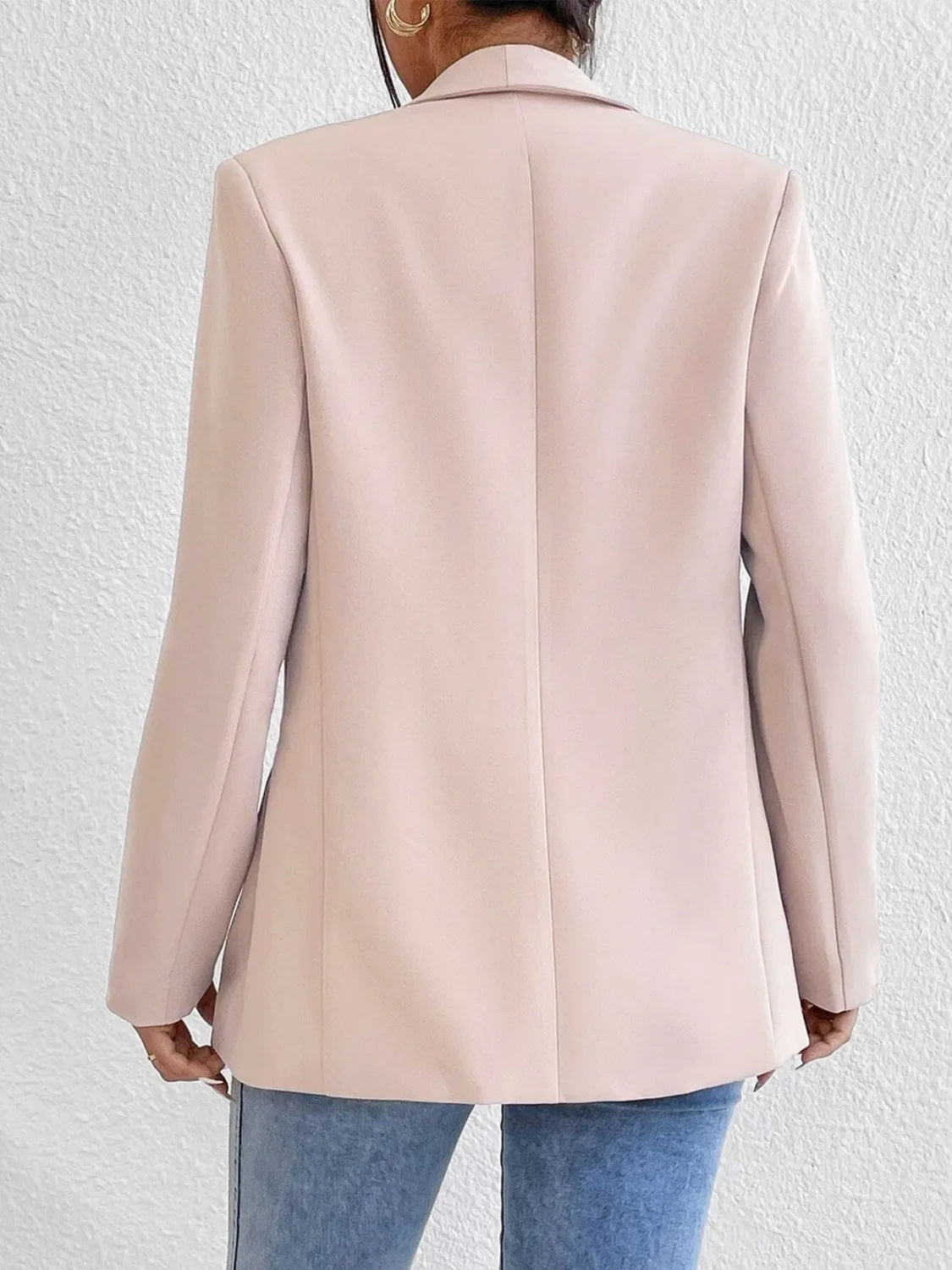 Shawl Collar Long Sleeve Blazer - Wellen Fashion