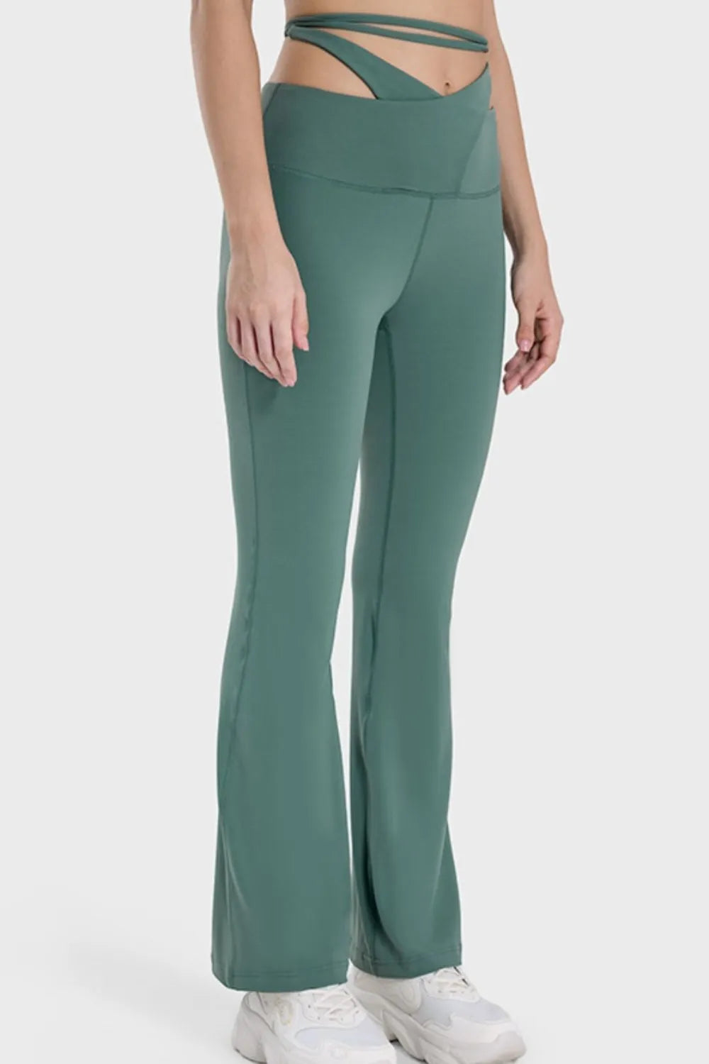 Millennia Tied Mid-Rise Waist Active Pants - Wellen Fashion