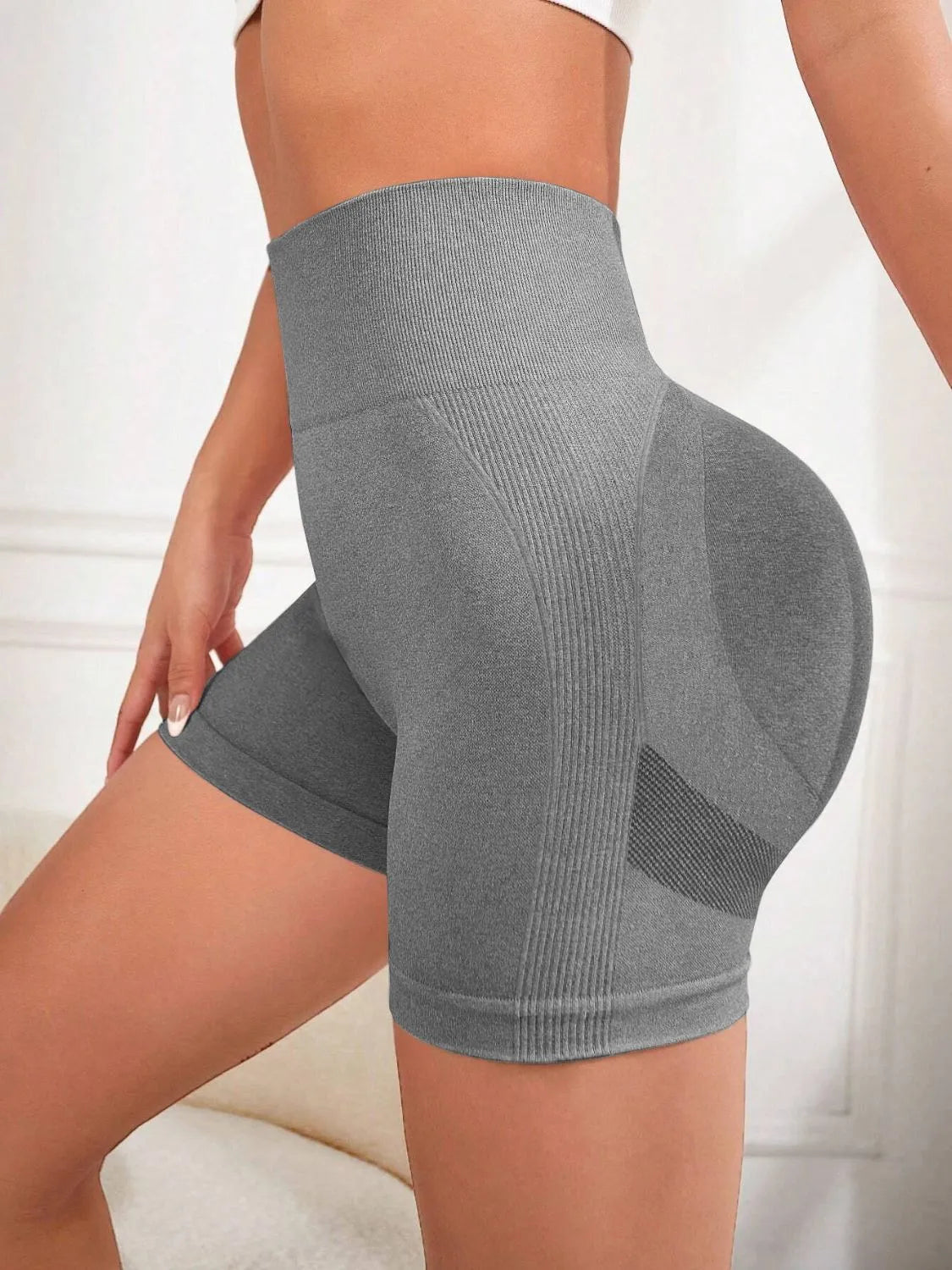 High Waist Active Shorts - Wellen Fashion