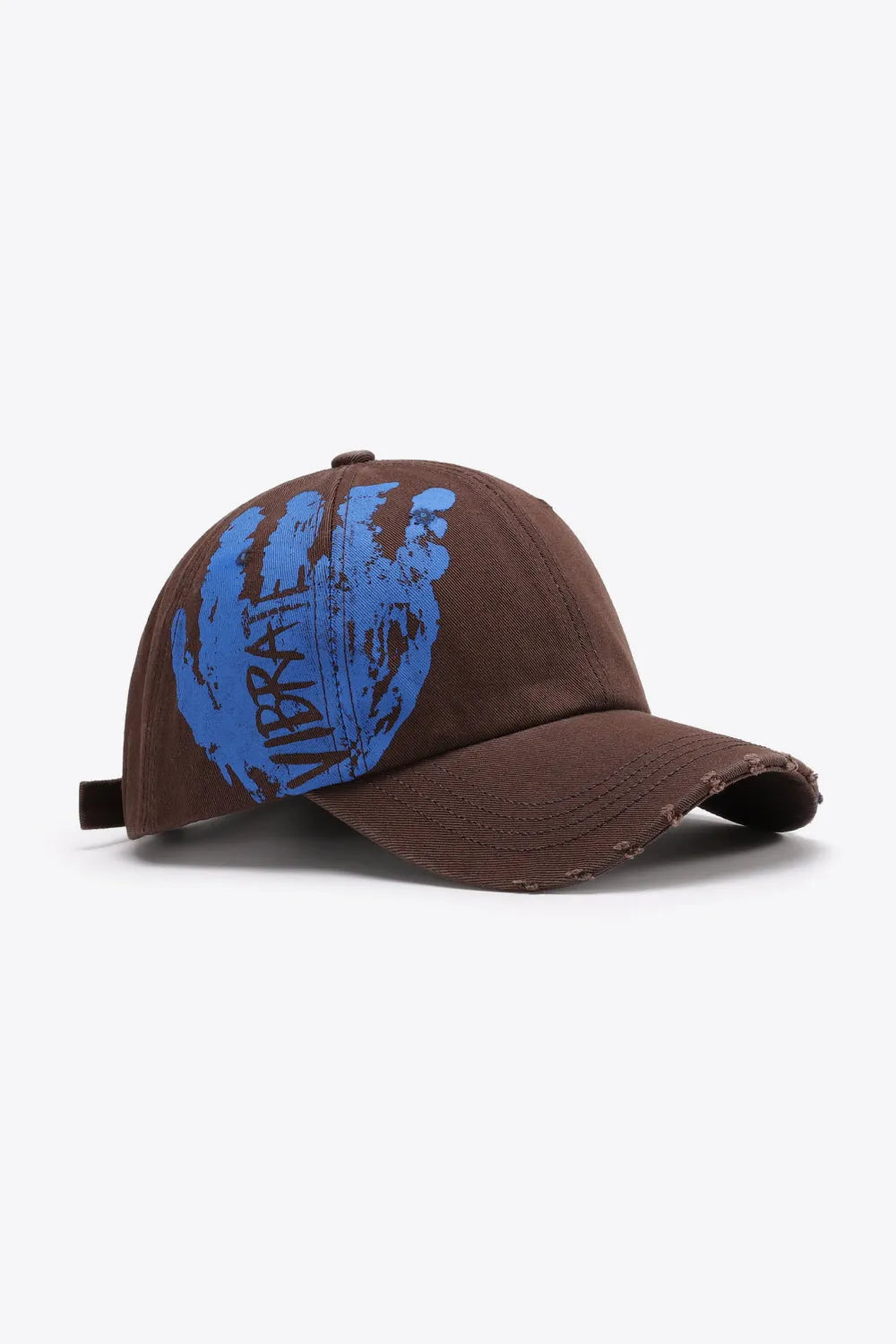 VIBRA Graphic Distressed Adjustable Baseball Cap - Wellen Fashion