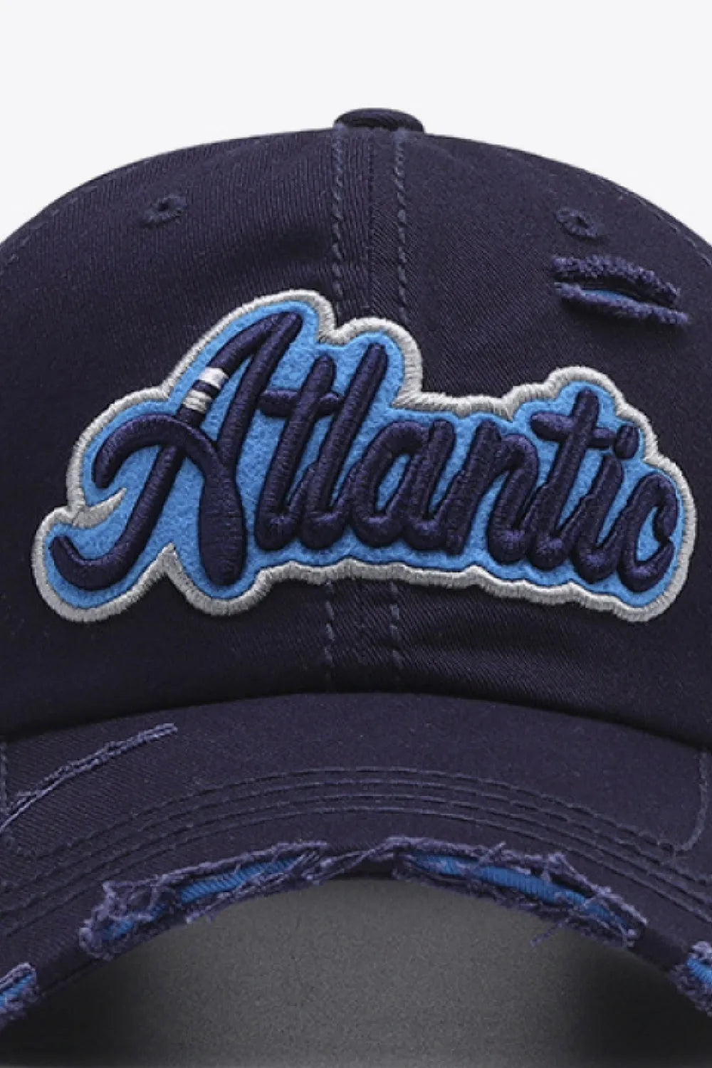 ATLANTIC Graphic Distressed Baseball Cap - Wellen Fashion