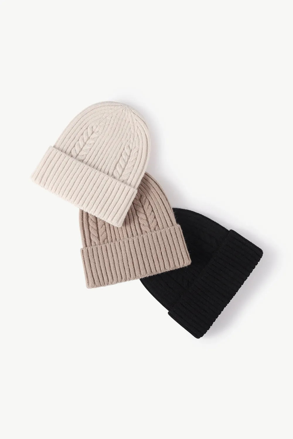 Cable-Knit Cuff Beanie - Wellen Fashion