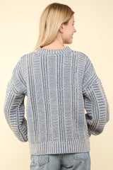 VERY J Two Tone Long Sleeve Sweater