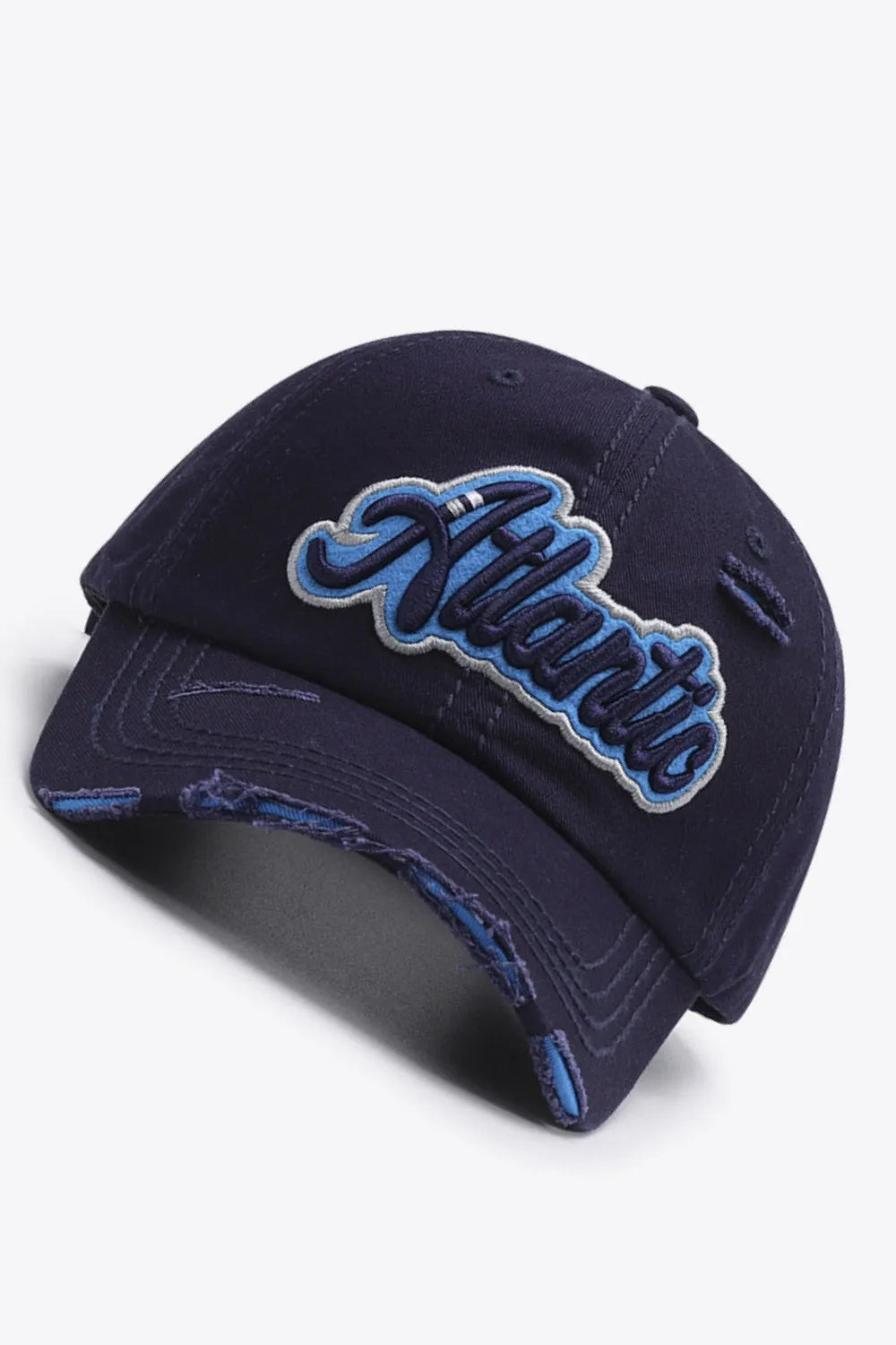 ATLANTIC Graphic Distressed Baseball Cap - Wellen Fashion