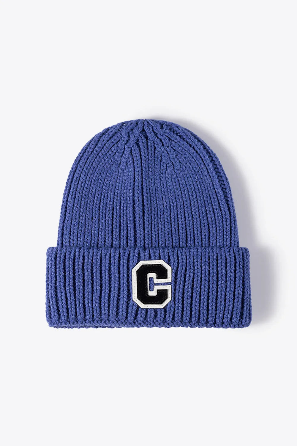 Letter C Patch Cuffed Beanie - Wellen Fashion