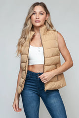 Snobbish Zip Up Turtleneck Vest with Pockets - Wellen Fashion