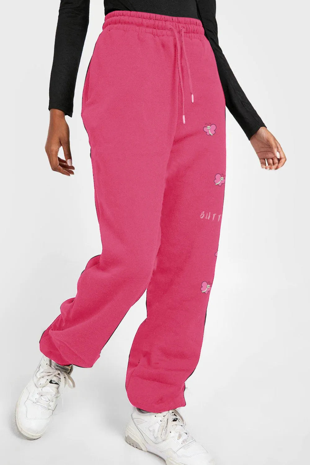 Simply Love Simply Love Full Size Drawstring BUTTERFLY Graphic Long Sweatpants - Wellen Fashion