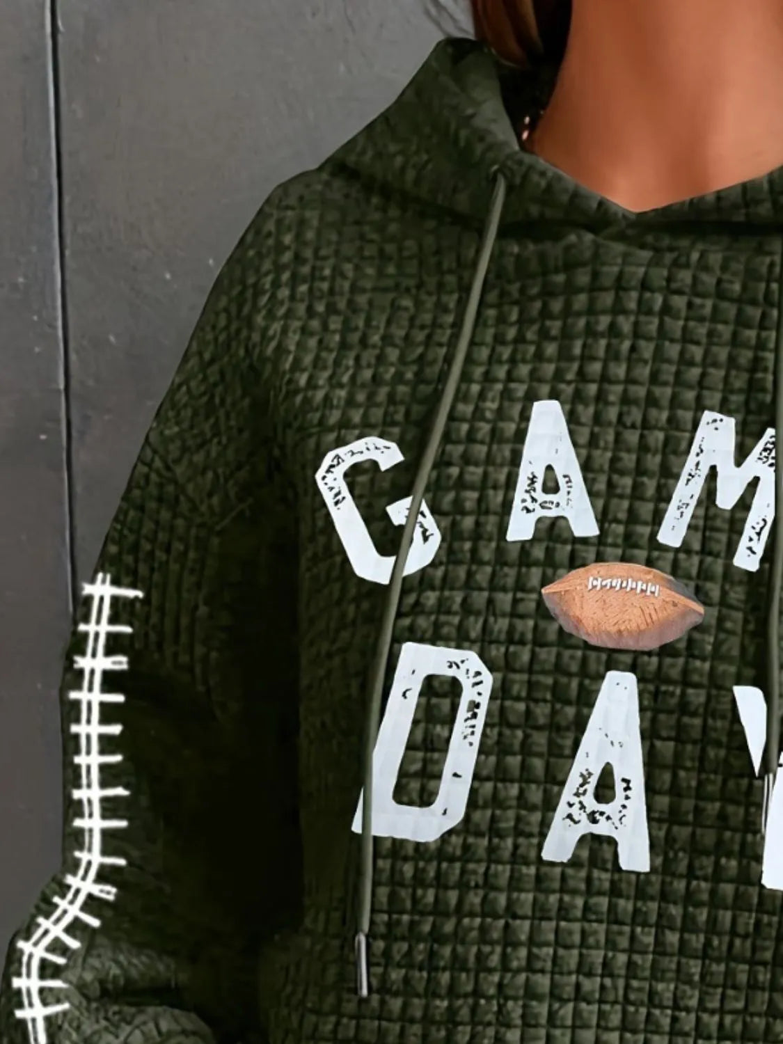 GAME DAY Football Drawstring Long Sleeve Hoodie