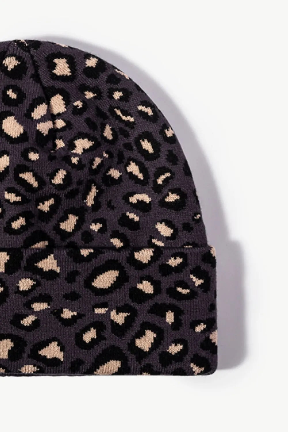 Leopard Pattern Cuffed Beanie - Wellen Fashion