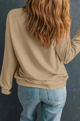 THANKSGIVING Round Neck Dropped Shoulder Sweatshirt - Wellen Fashion