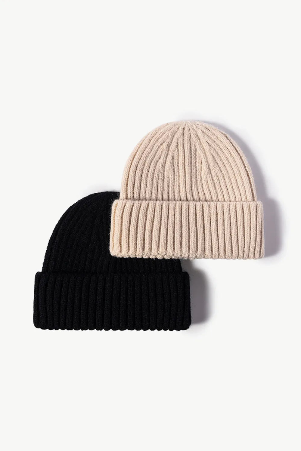 Rib-Knit Cuff Beanie - Wellen Fashion