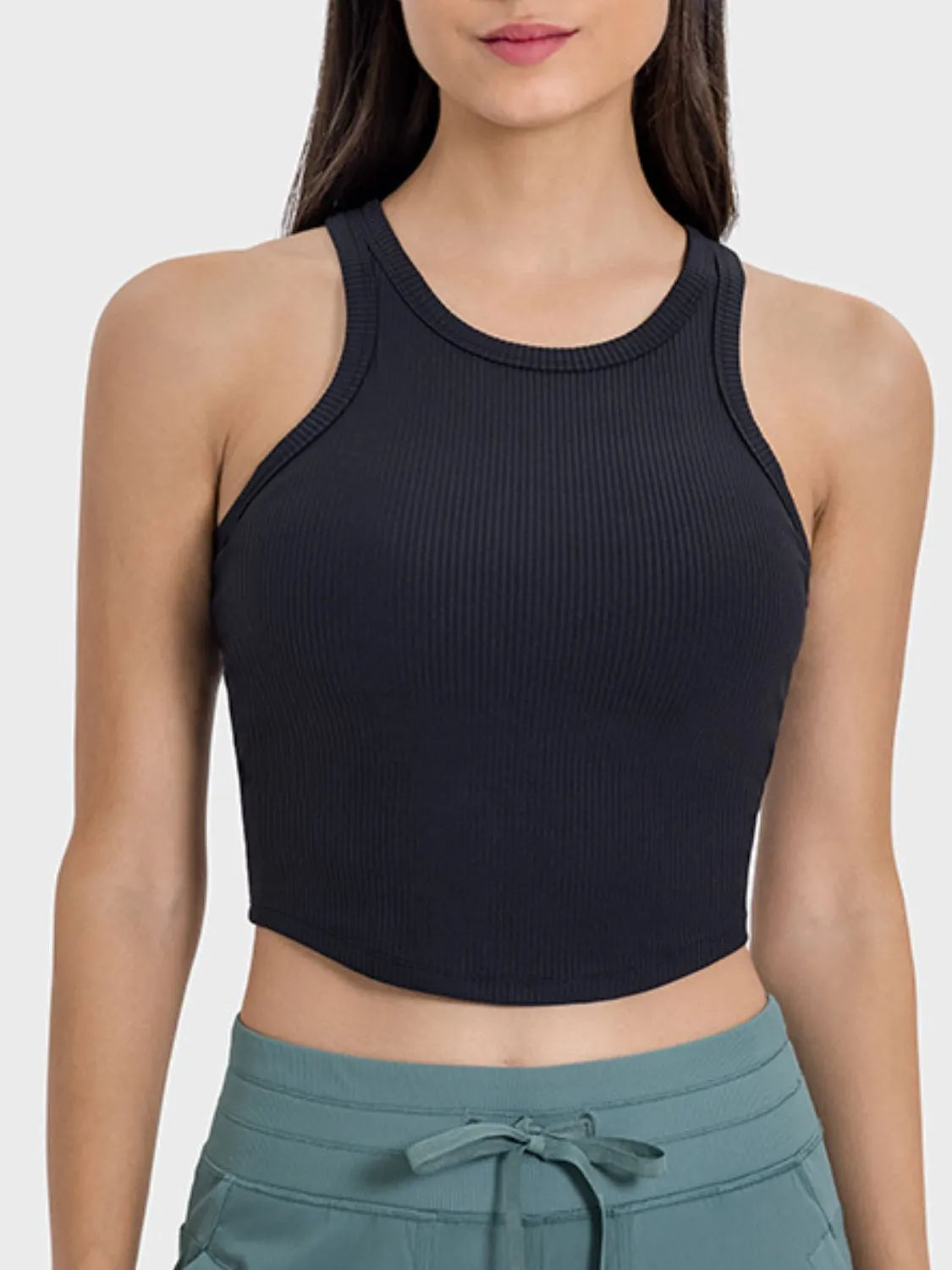 Millennia Round Neck Racerback Active Tank - Wellen Fashion