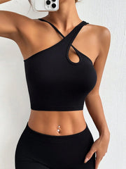 Crisscross Cutout Crop Active Tank - Wellen Fashion