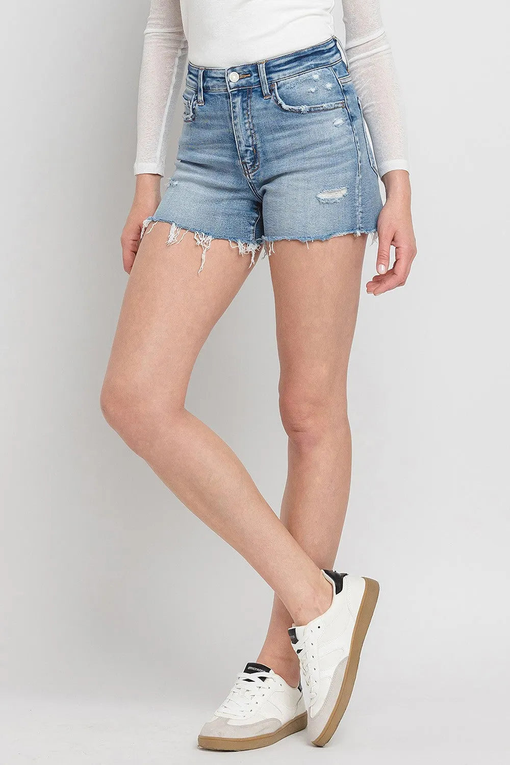 Vervet by Flying Monkey High Rise Denim Shorts - Wellen Fashion