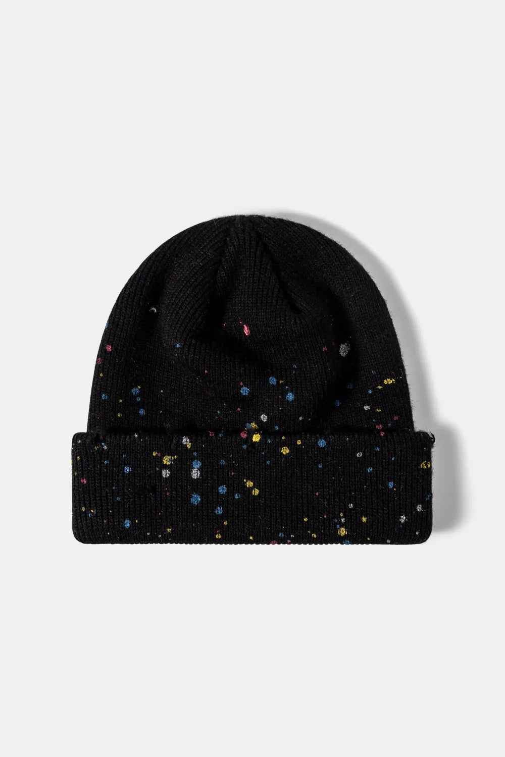 Confetti Rib-Knit Cuff Beanie - Wellen Fashion