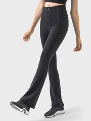 Millennia Zipper Detail High Waist Active Pants - Wellen Fashion