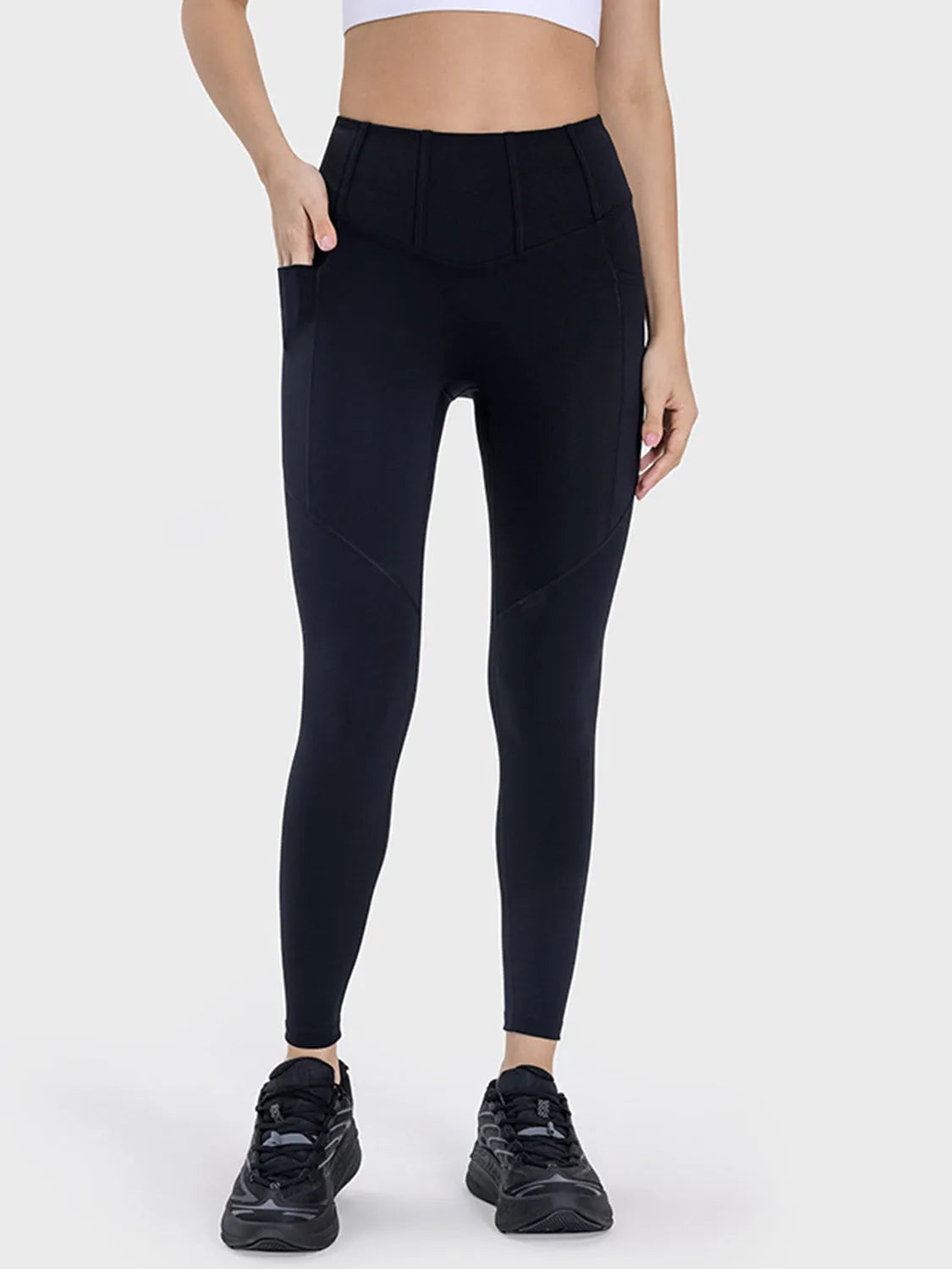 Millennia Pocketed High Waist Active Leggings - Wellen Fashion