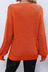 THANKSGIVING Round Neck Long Sleeve Sweater - Wellen Fashion