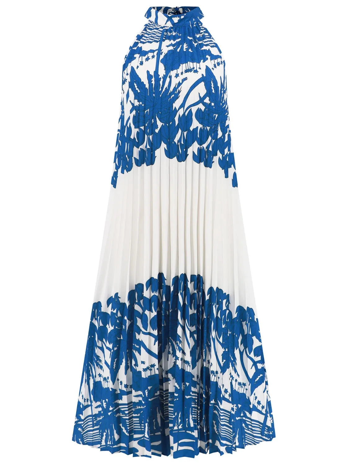 Tied Printed Sleeveless Midi Dress - Wellen Fashion