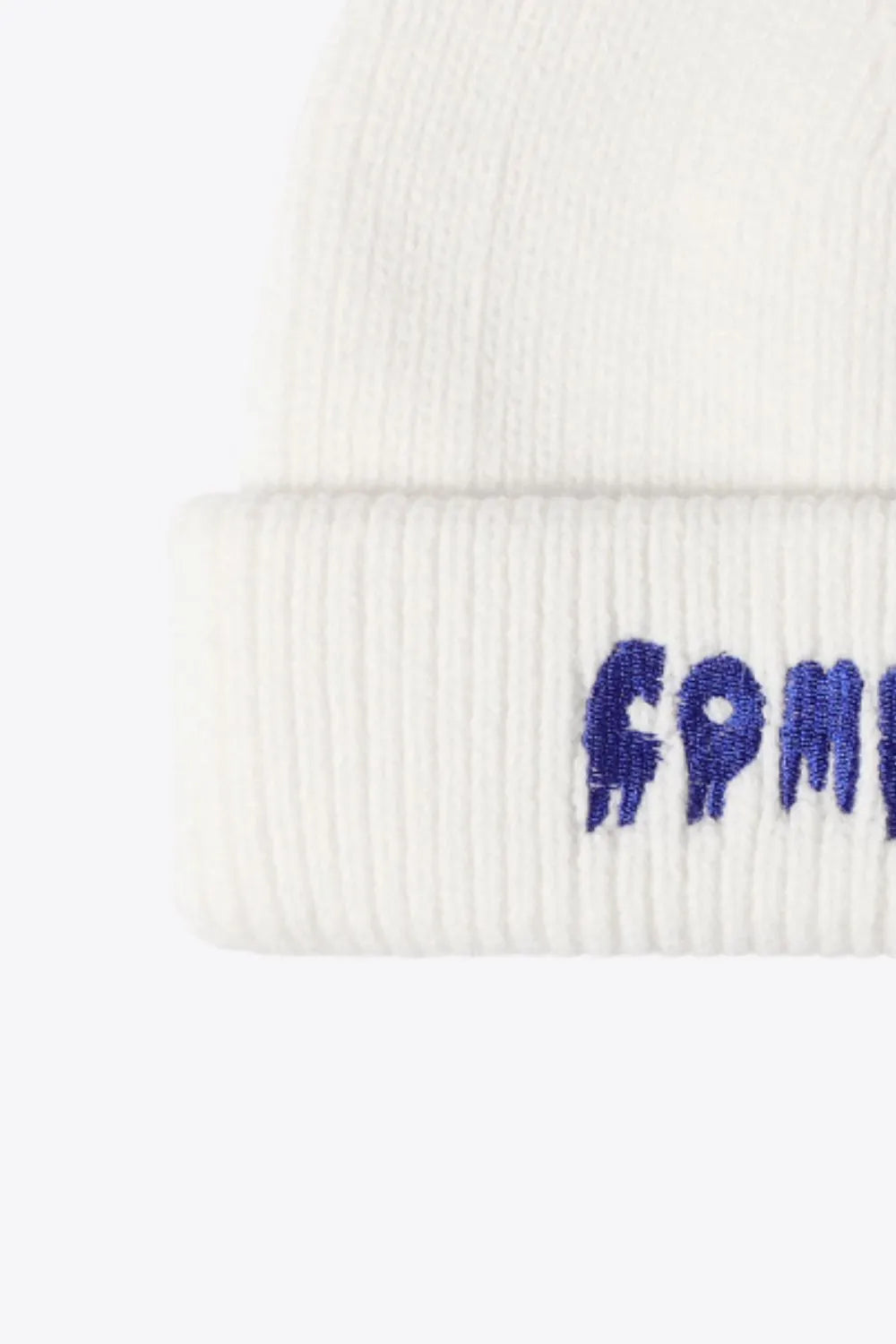 COME ON Embroidered Cuff Knit Beanie - Wellen Fashion