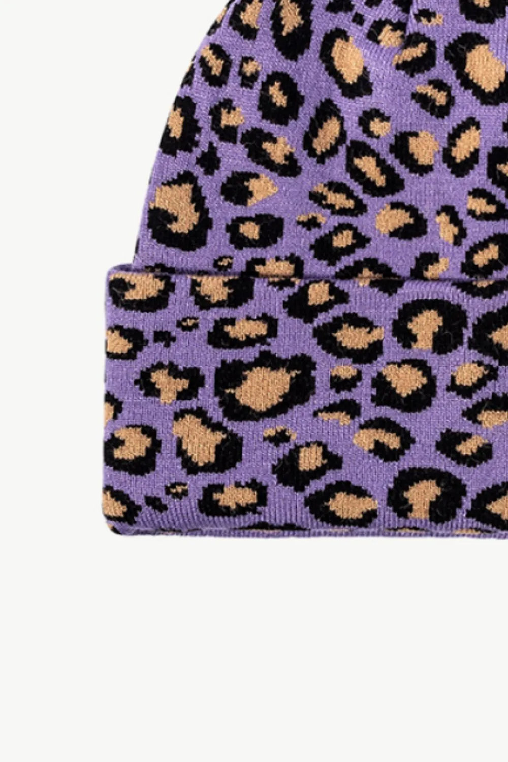 Leopard Pattern Cuffed Beanie - Wellen Fashion