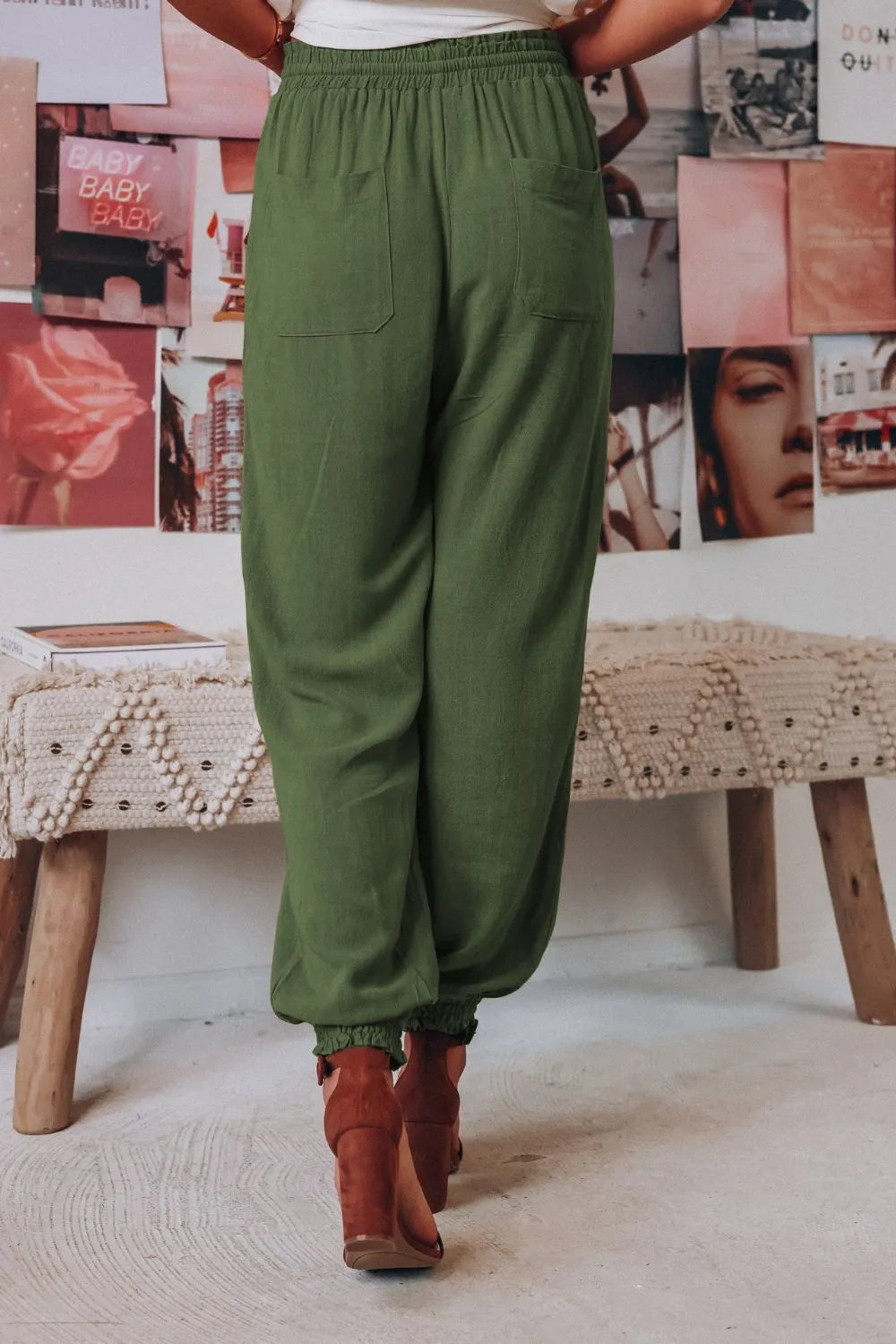 Tied Long Joggers with Pockets - Wellen Fashion