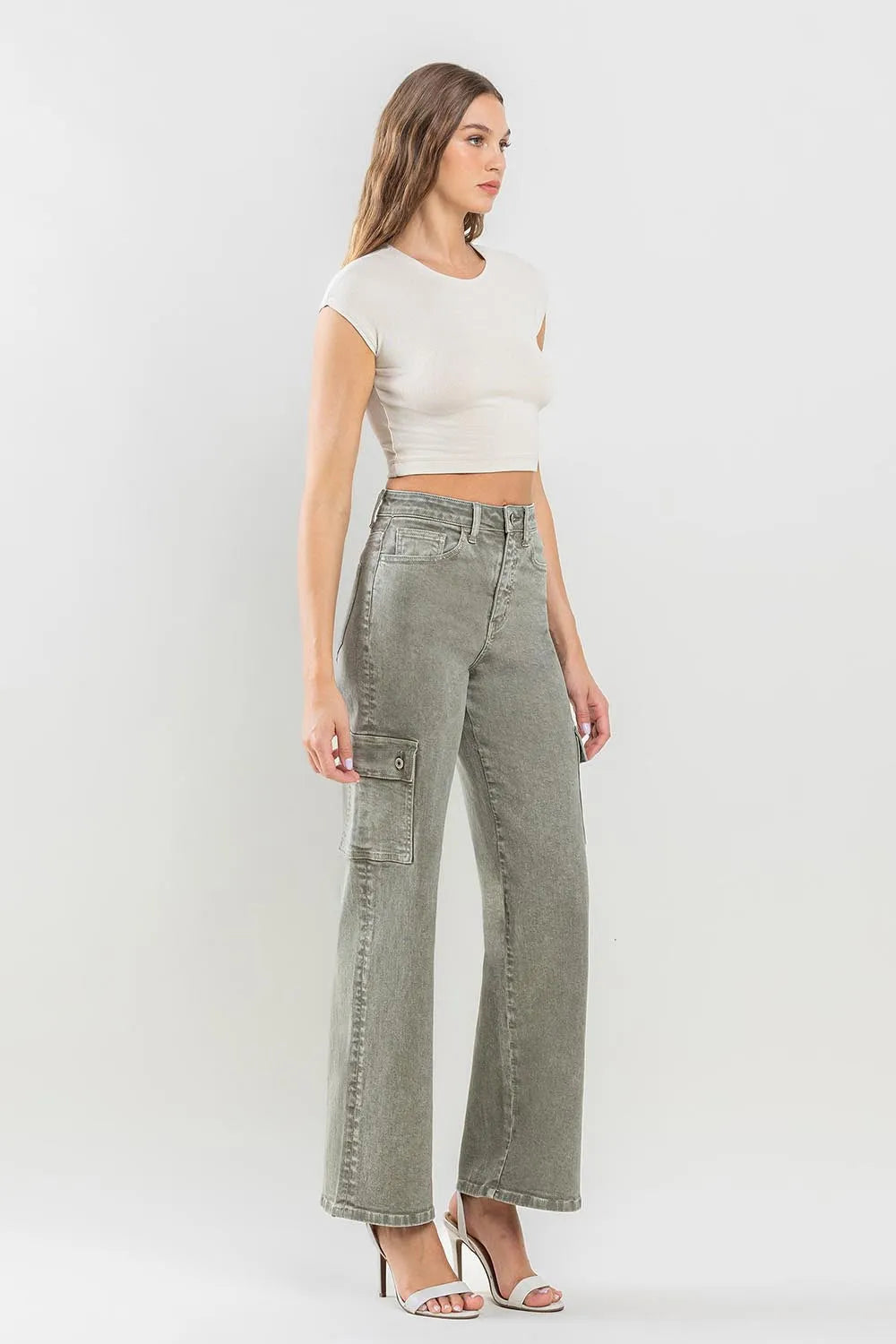 Vervet by Flying Monkey 90's Super High Rise Cargo Jeans - Wellen Fashion