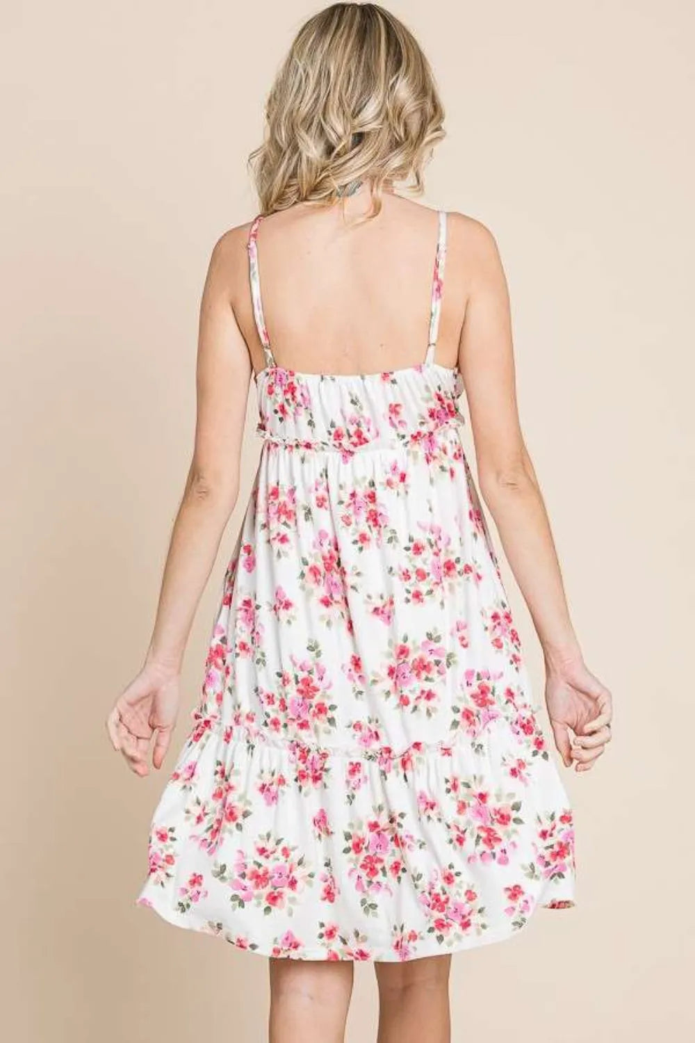 Culture Code Full Size Floral Frill Cami Dress - Wellen Fashion