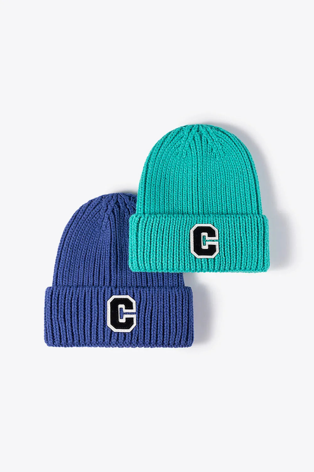 Letter C Patch Cuffed Beanie - Wellen Fashion