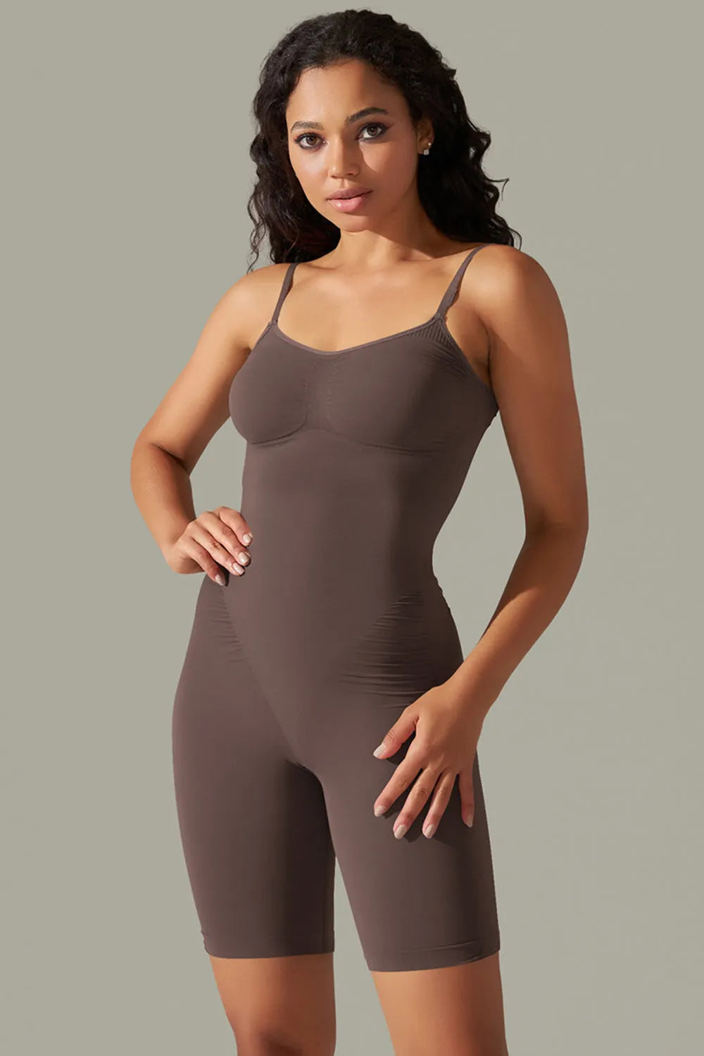 Spaghetti Strap Active Romper - Wellen Fashion