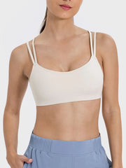 Millennia Scoop Neck Double Strap Active Cami - Wellen Fashion