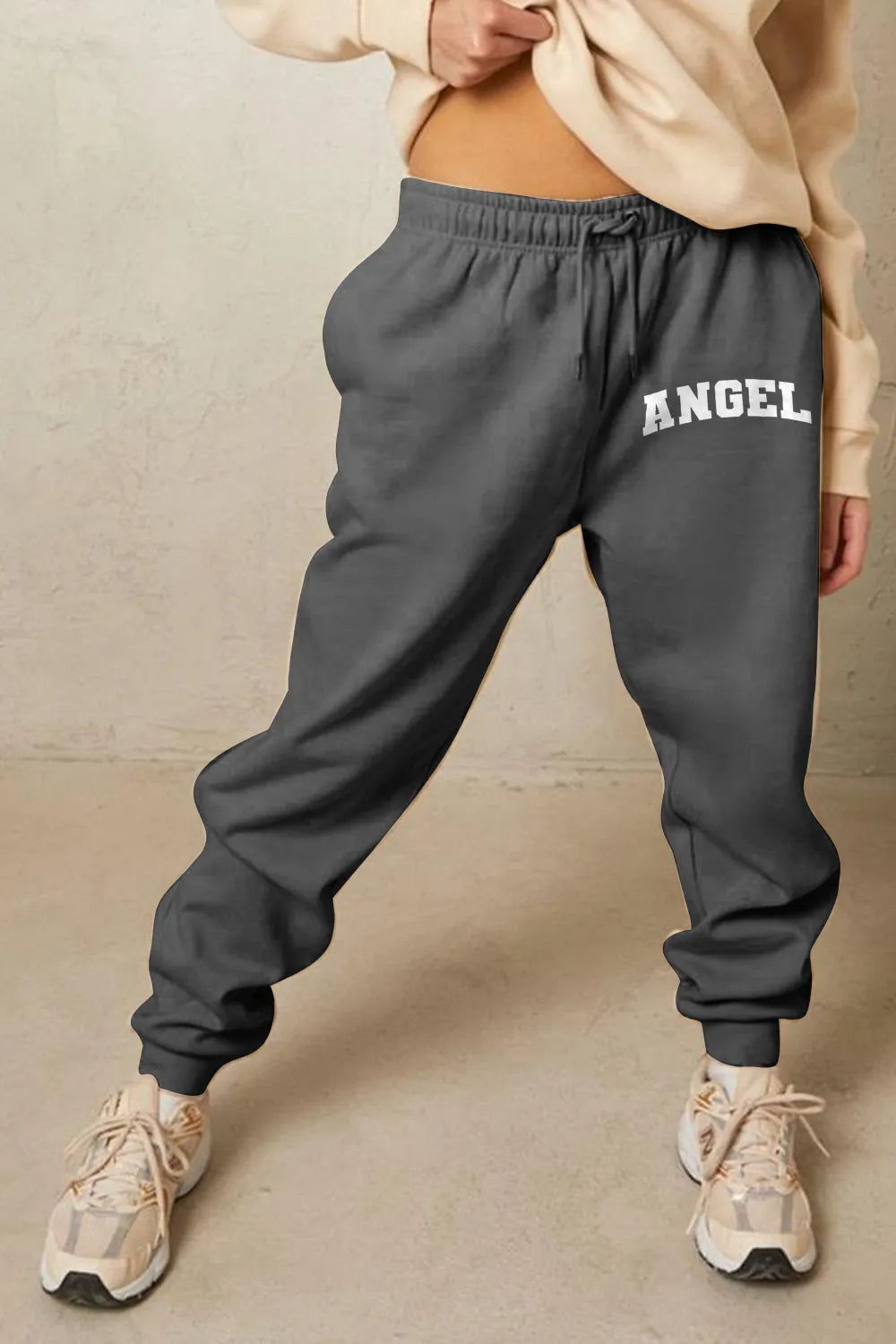 Simply Love Simply Love Full Size Drawstring Angel Graphic Long Sweatpants - Wellen Fashion