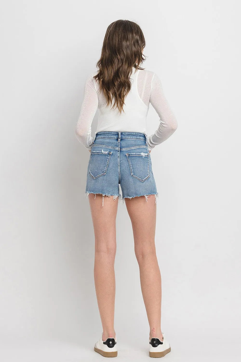 Vervet by Flying Monkey High Rise Denim Shorts - Wellen Fashion