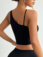 Crisscross Cutout Crop Active Tank - Wellen Fashion