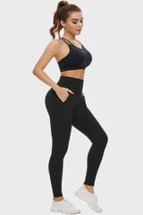 Pocketed High Waist Active Leggings - Wellen Fashion