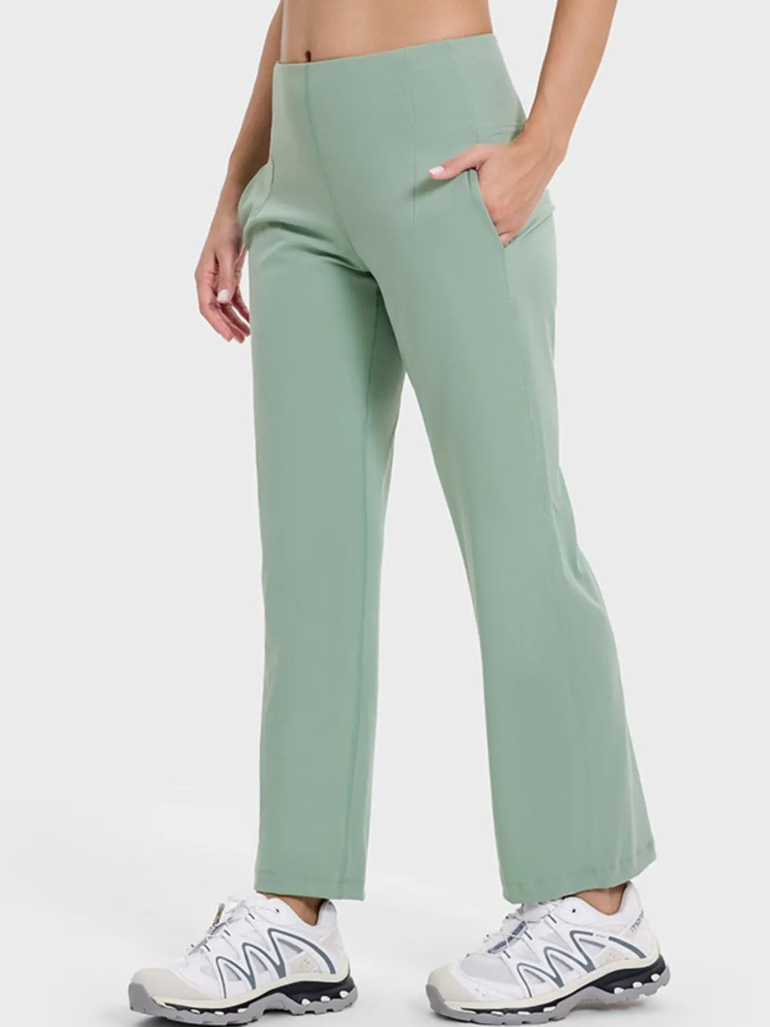 Millennia Pocketed High Waist Active Pants - Wellen Fashion