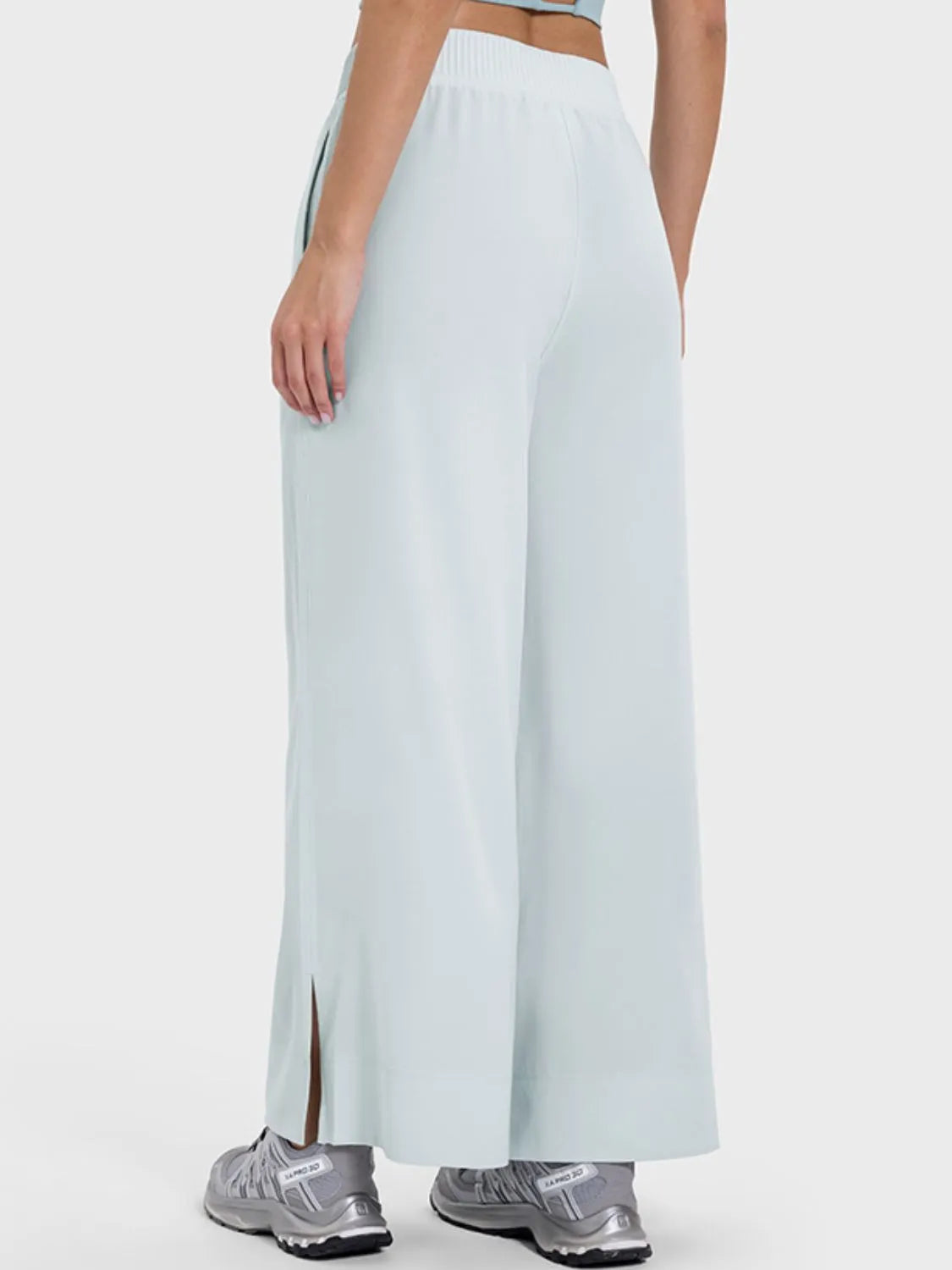 Millennia Slit Wide Leg Active Pants - Wellen Fashion