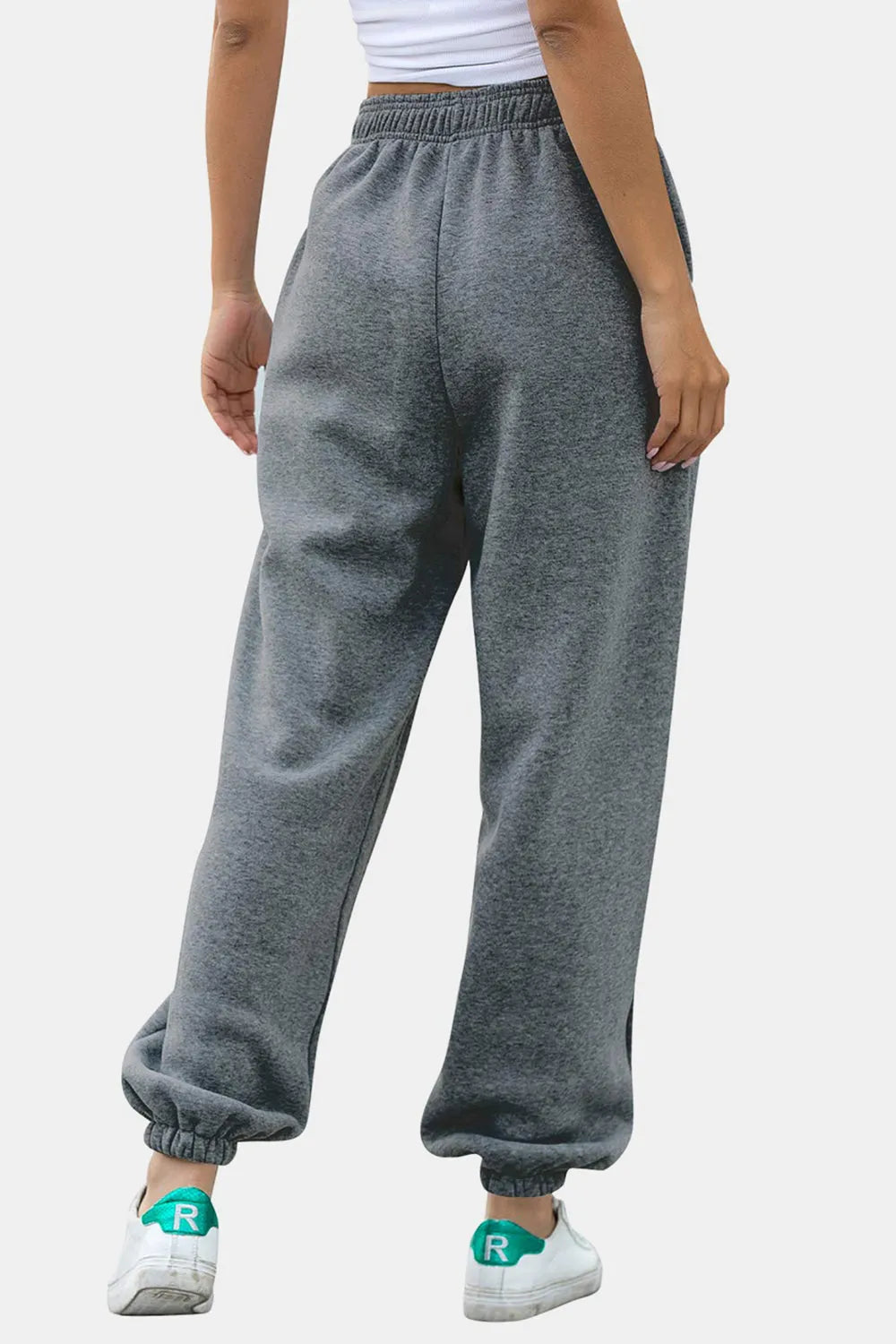 Elastic Waist Joggers with Pockets - Wellen Fashion