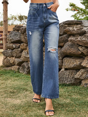 Distressed Jeans with Pockets - Wellen Fashion